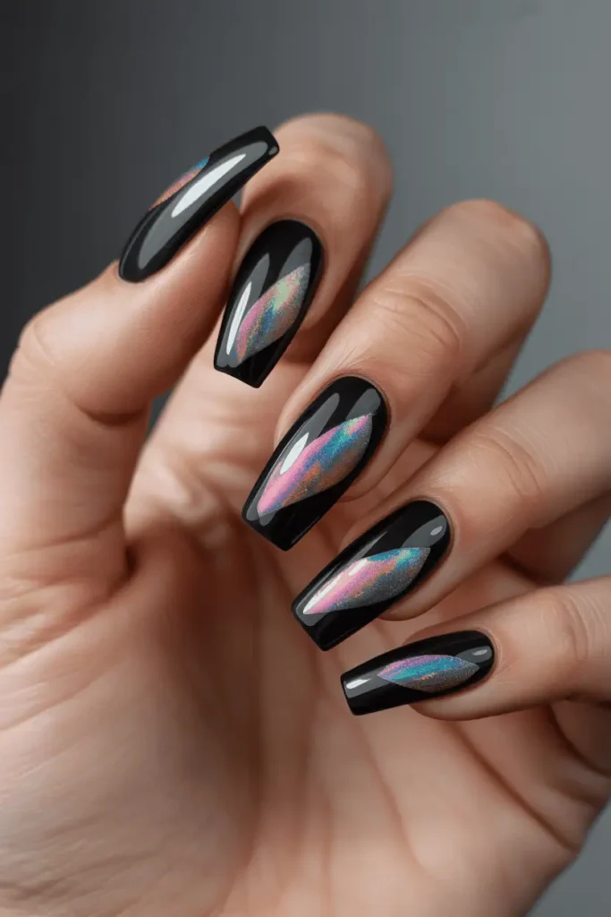 Charcoal Black with Opal Shimmer