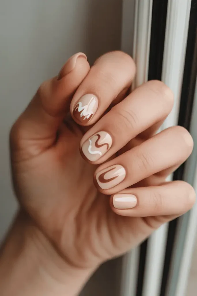 cute western nail designs, playful western details on neutral nails, soft blush beige and cream tones, relaxed cowgirl vibe, warm natural lighting, editorial beauty photography, pinterest vertical 2:3 ratio, no text
