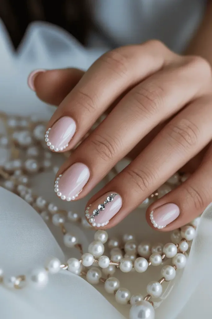Pearl And Crystal Embellished Elegance