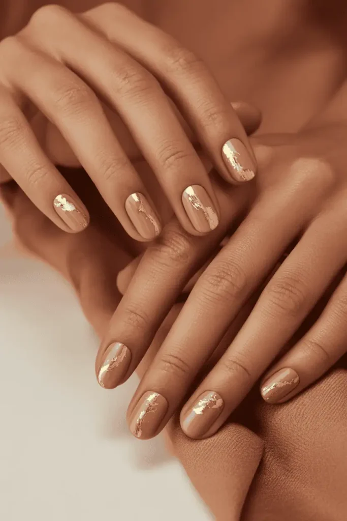 Dusty Rose with Gold Leaf