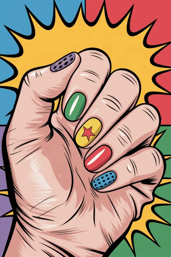 Pop Art Birthday Nails