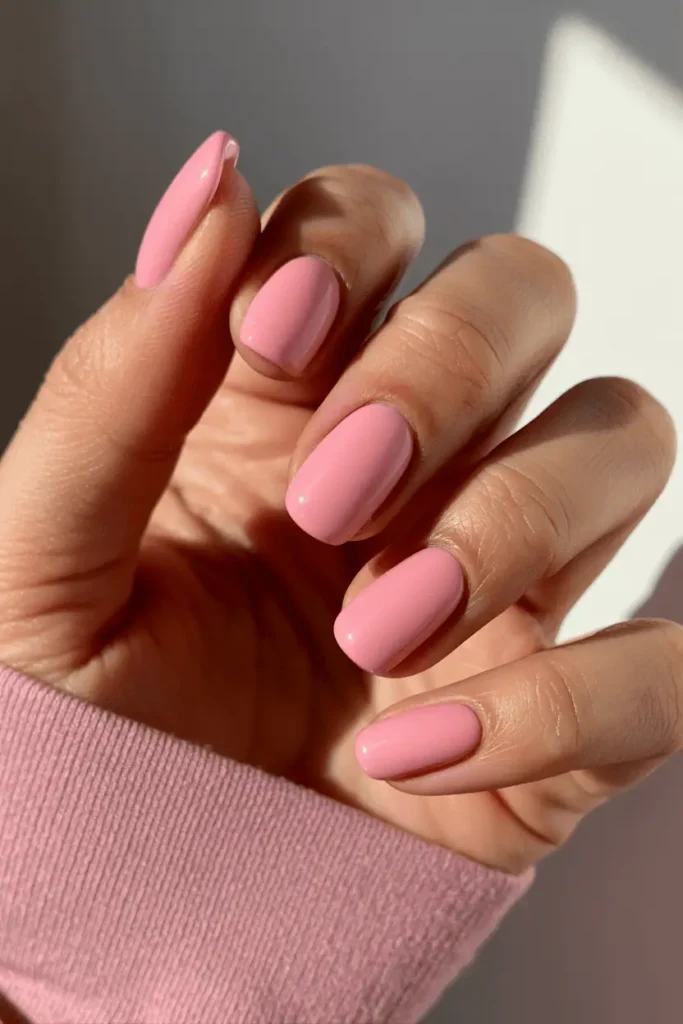 Taffy Pink Squoval Nails