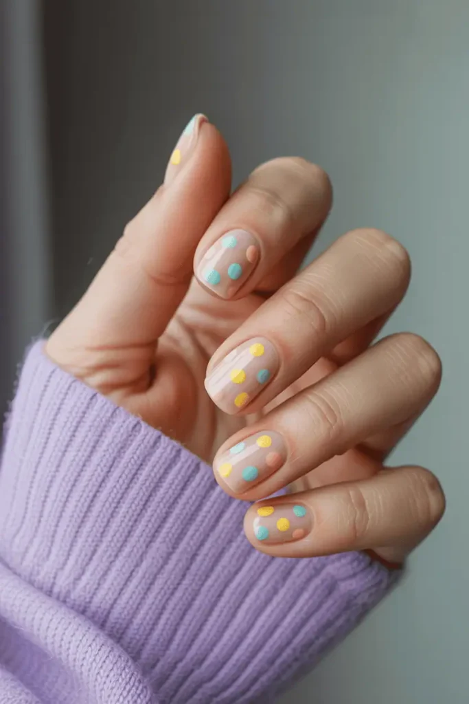 Polka Dot Pastel Nails