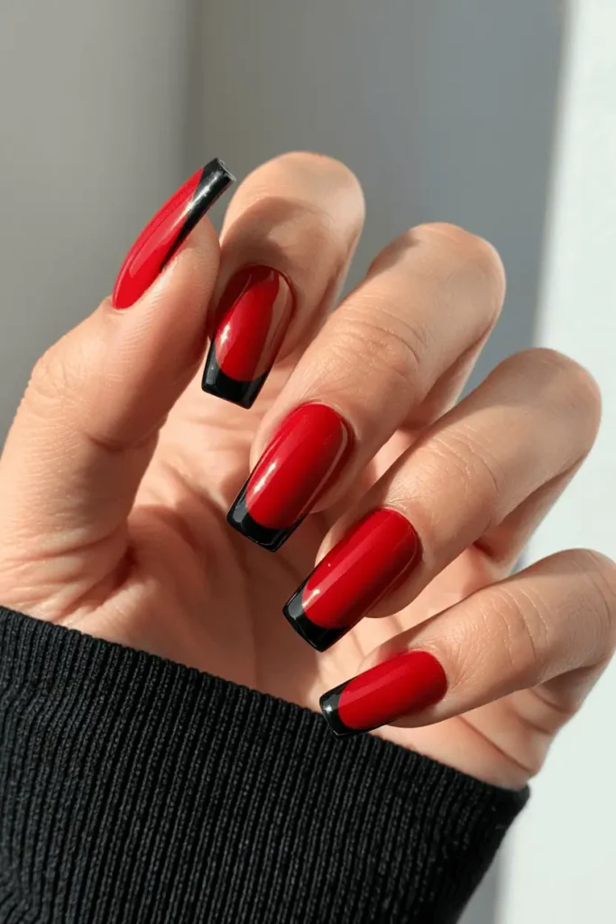 Cherry Red with Black Accent Tips