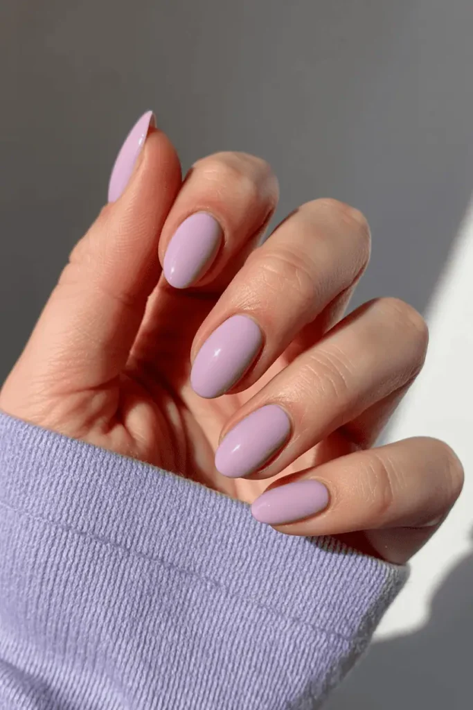Lavender Pink Oval Nails