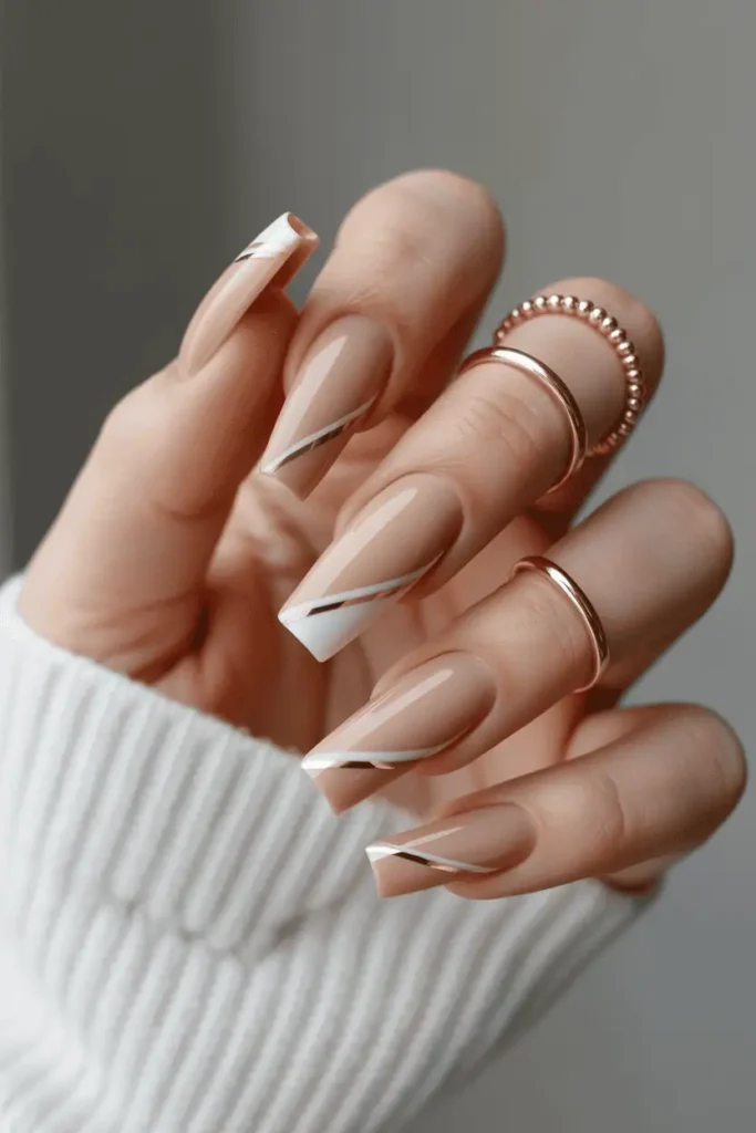 Caramel Latte with Gold Striping
