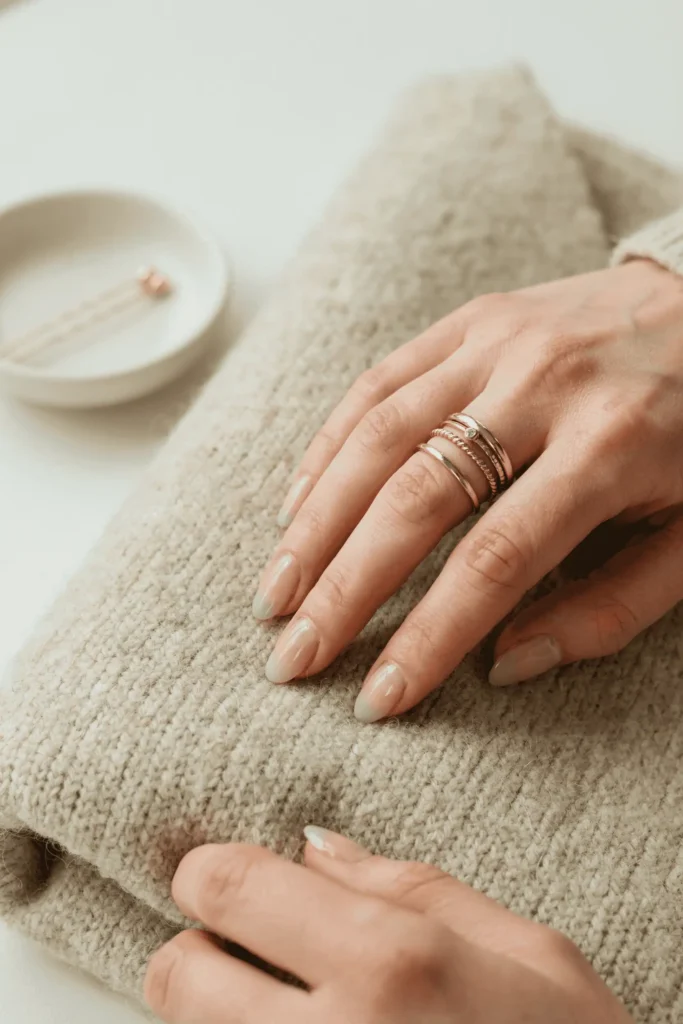 Nude to Taupe Ombre on Almond Nails