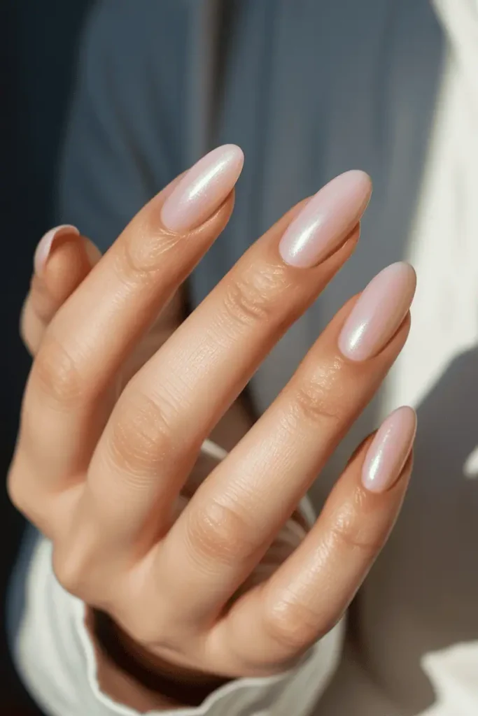 Shell Pink Squoval Nails