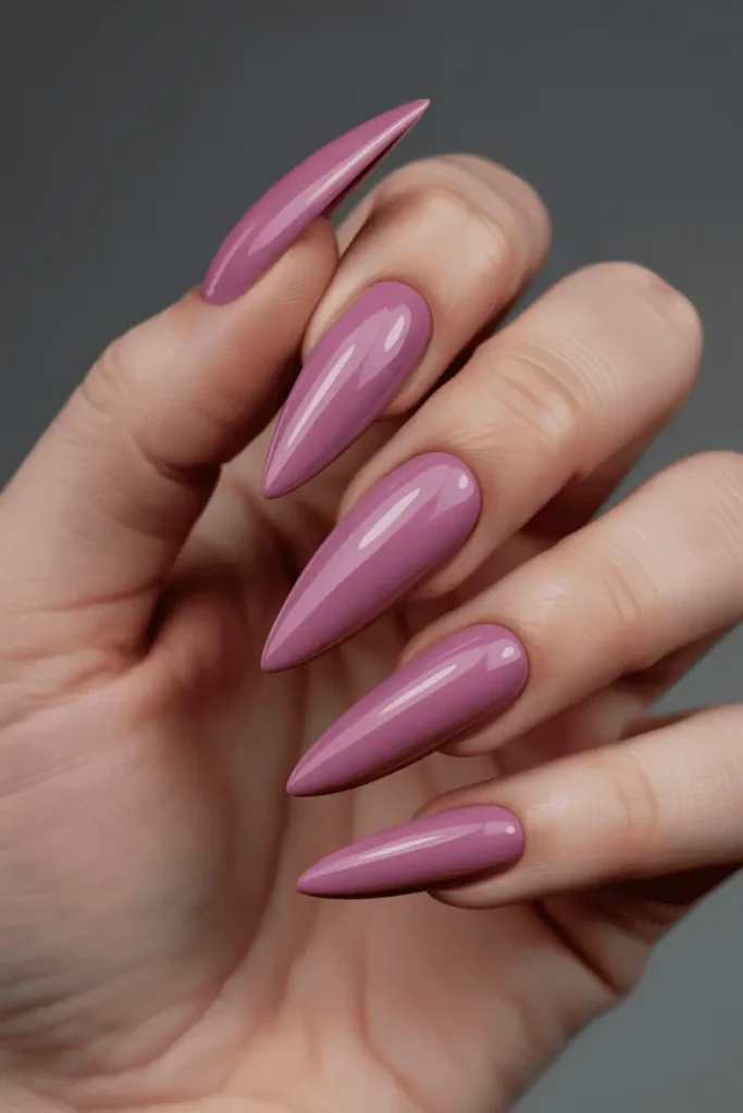 Orchid Pink Stiletto Nails