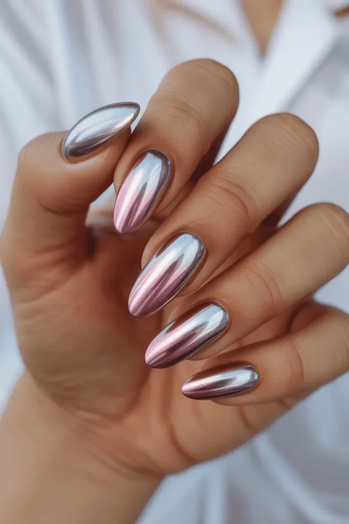 Ombré Chrome from Pink to Silver