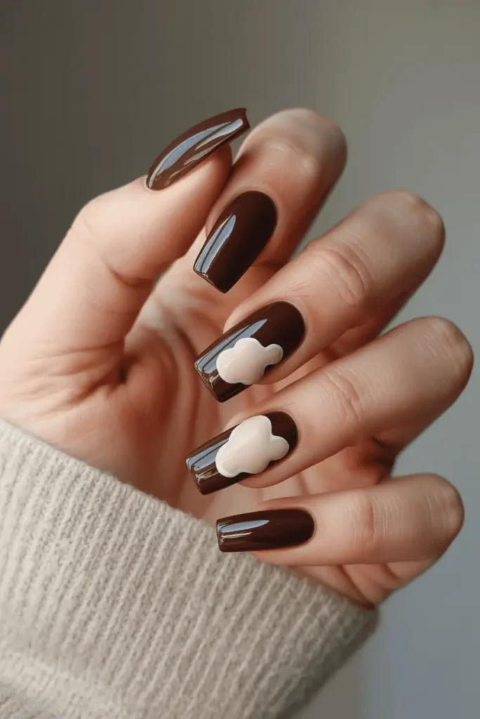 Espresso Brown with Cream Clouds