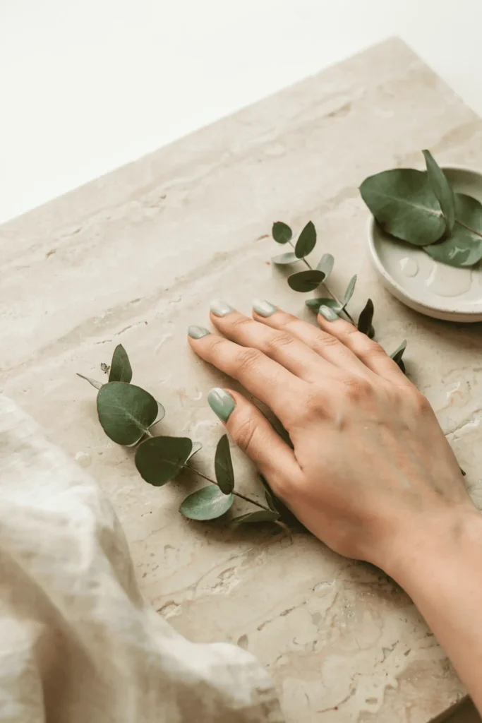 Mint Green to Seafoam Ombre on Squoval Nails