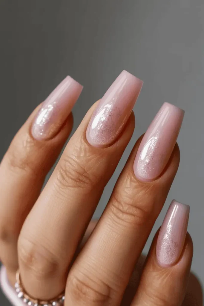 Rose Quartz Pink with Silver Shimmer