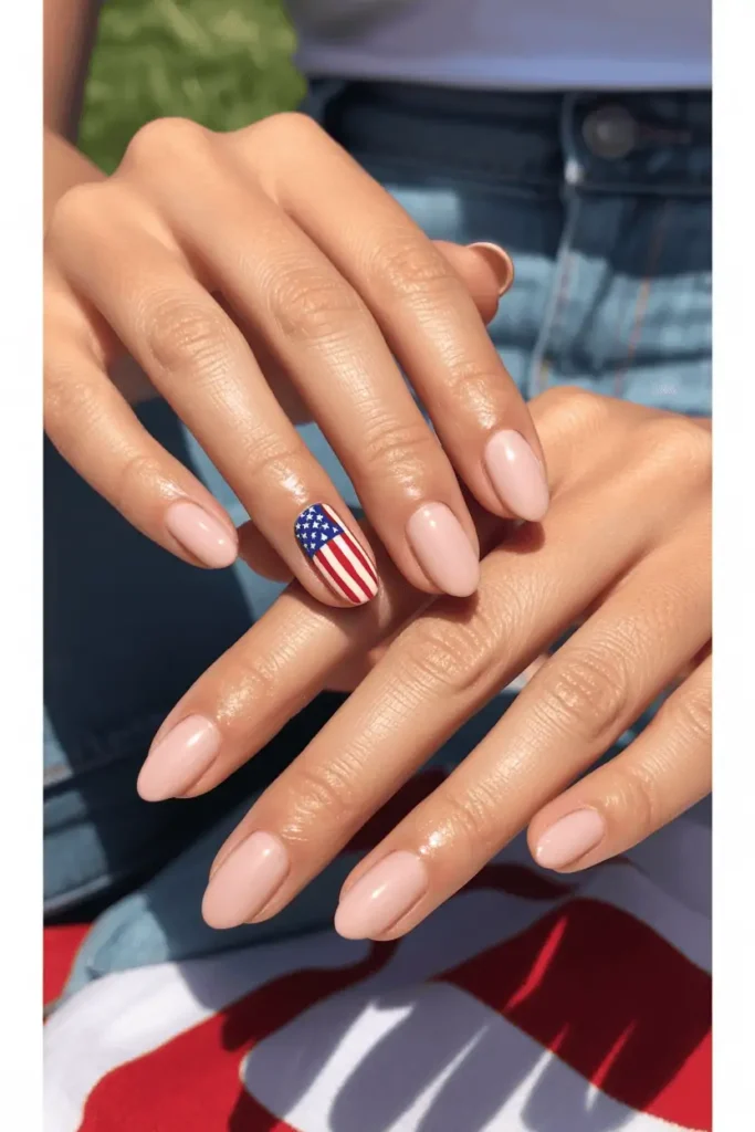 Tiny Flag Accent Nails
