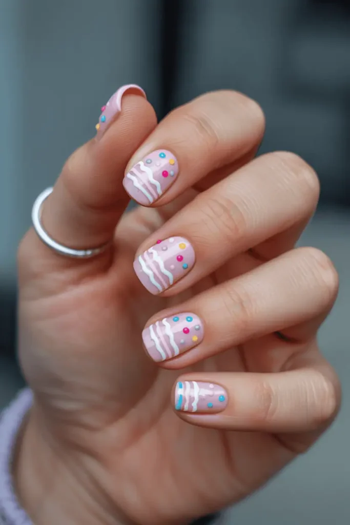 Cake Slice Accent Nails