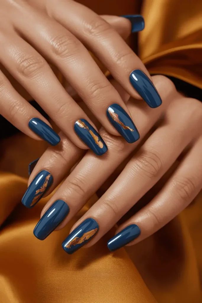 Navy Blue with Copper Accents