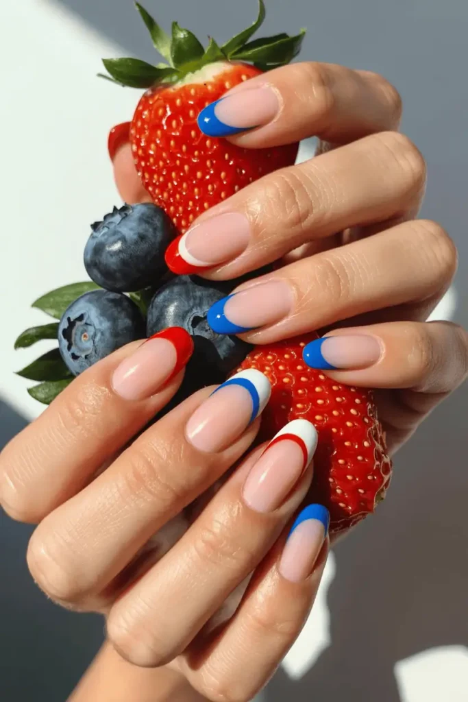 French Tips With A Patriotic Twist