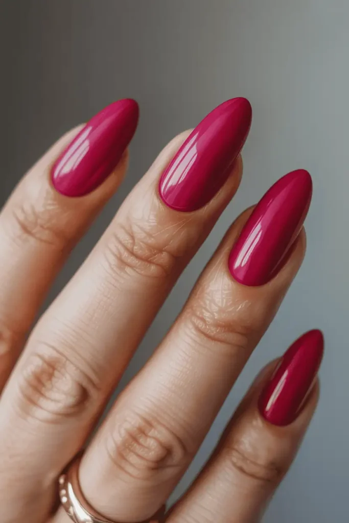 Fuchsia Almond Nails