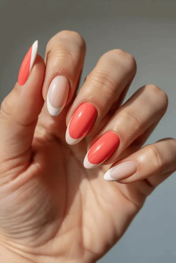Coral Cat Eye with White Tips