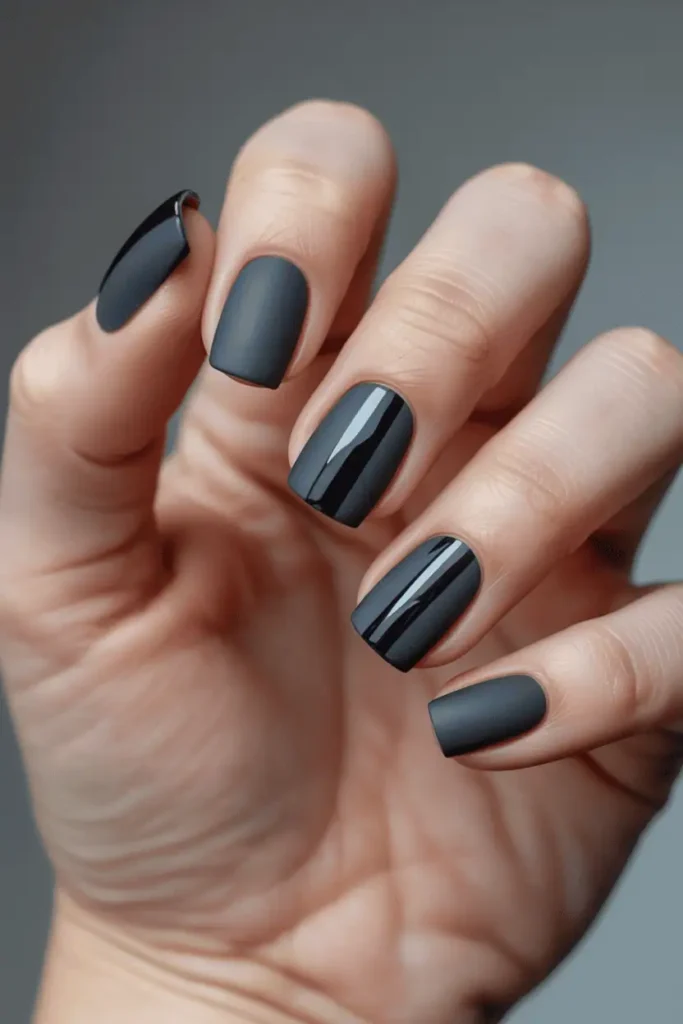 Charcoal Gray Cat Eye with Matte Top Coat