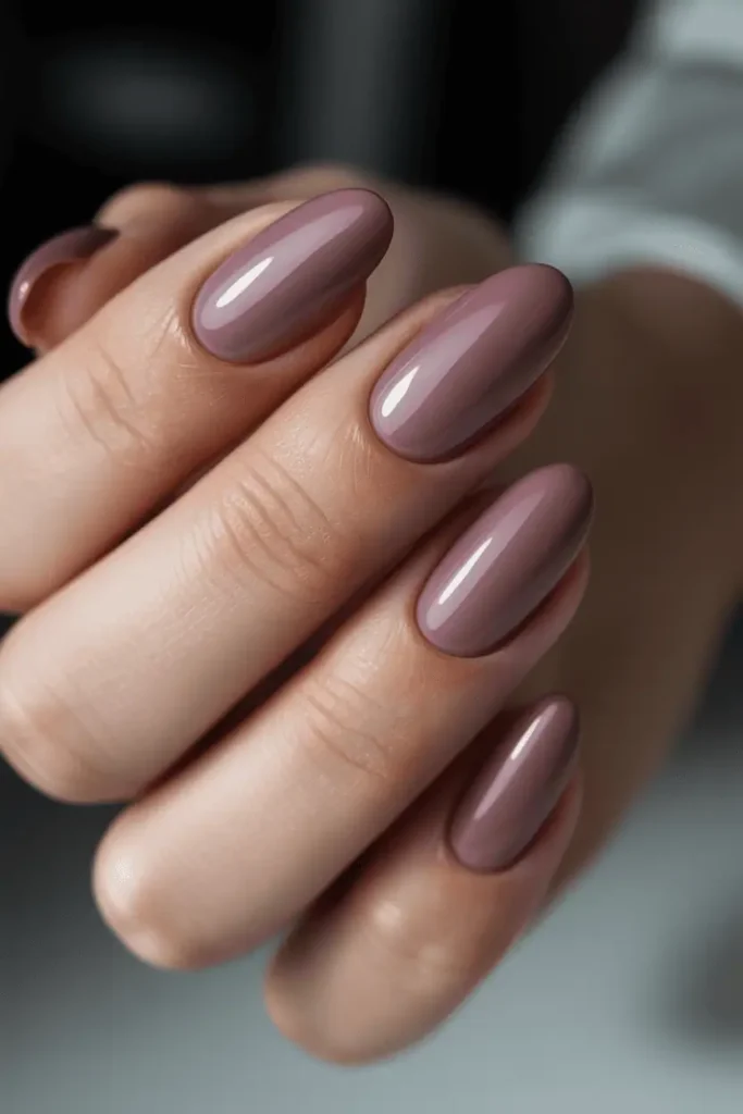 Mauve Pink Oval Nails