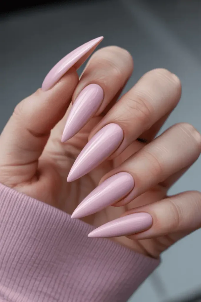 Millennial Pink Stiletto Nails