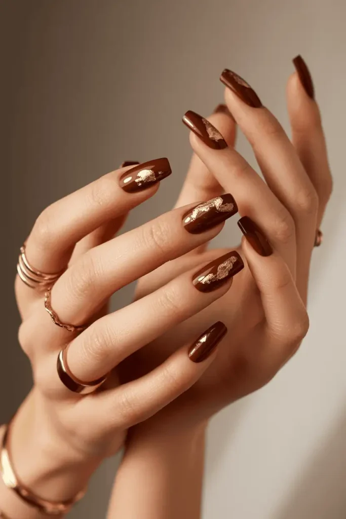 Chocolate Brown with Gold Foil