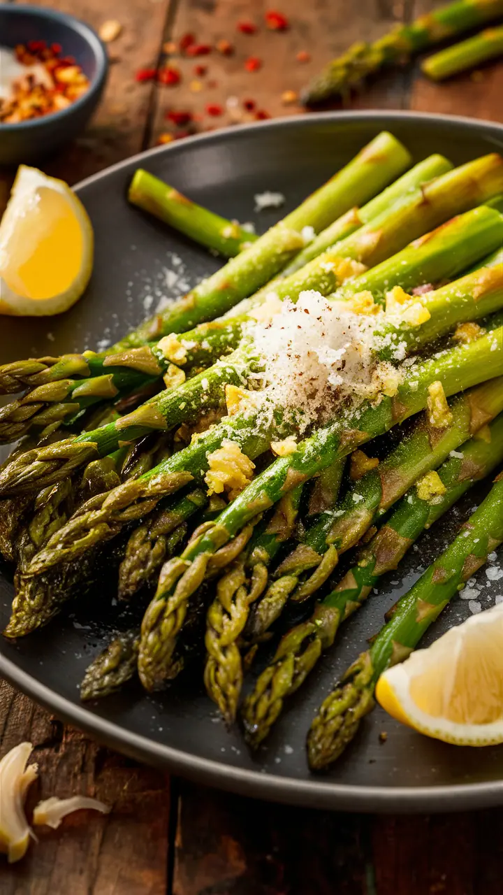 Air-Fried Asparagus with Garlic Recipe