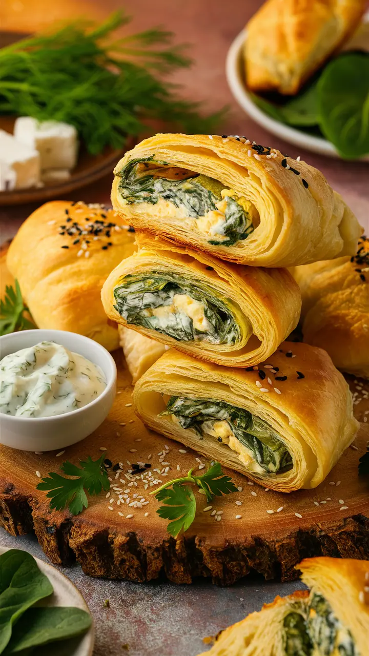 Air Fryer Spinach and Feta Stuffed Pastry