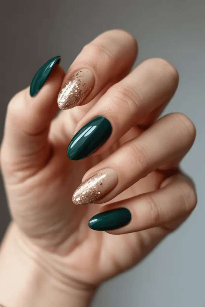 Metallic copper chrome coffin nails reflecting light.