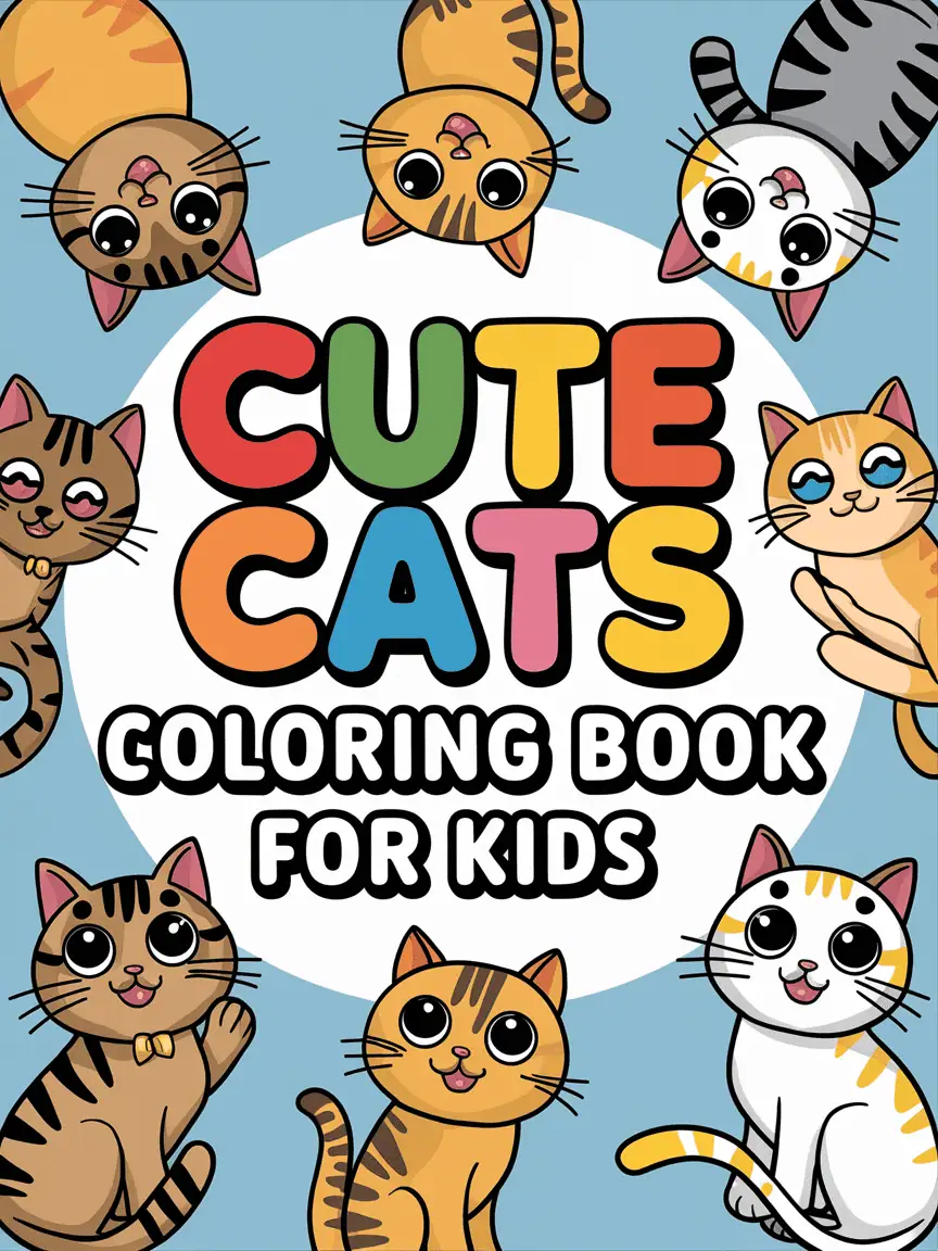 Simple Cat Coloring Pages for Toddlers & Preschool Kids (Free Printable Set)