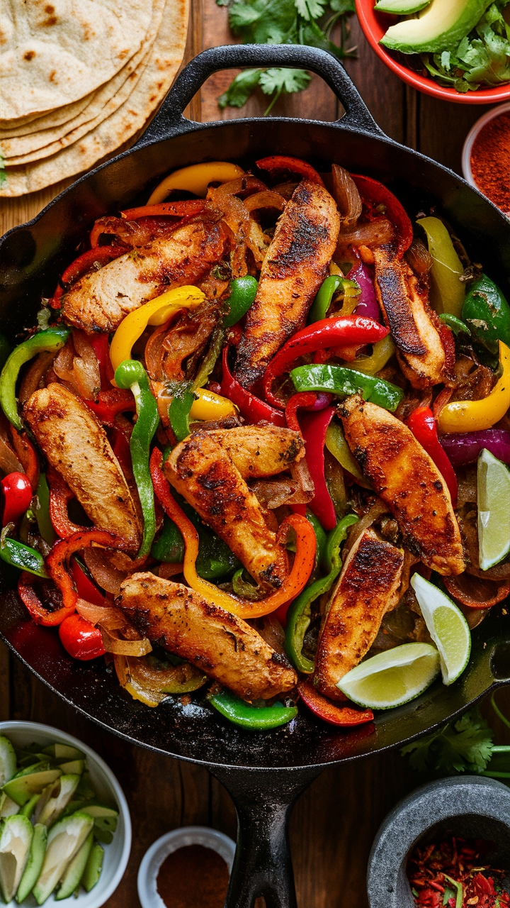Chicken Fajitas with Sautéed Onions and Bell Peppers Recipe