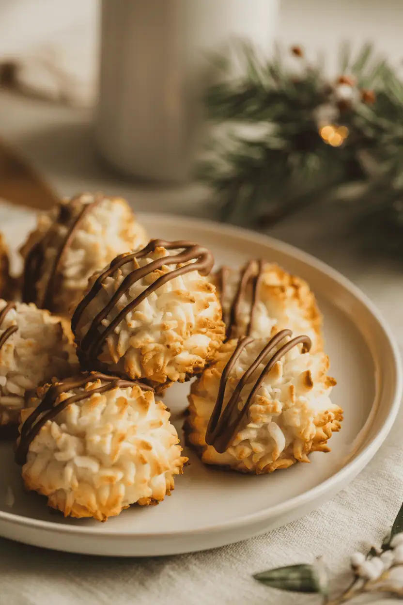 Coconut Macaroons with Chocolate Drizzle