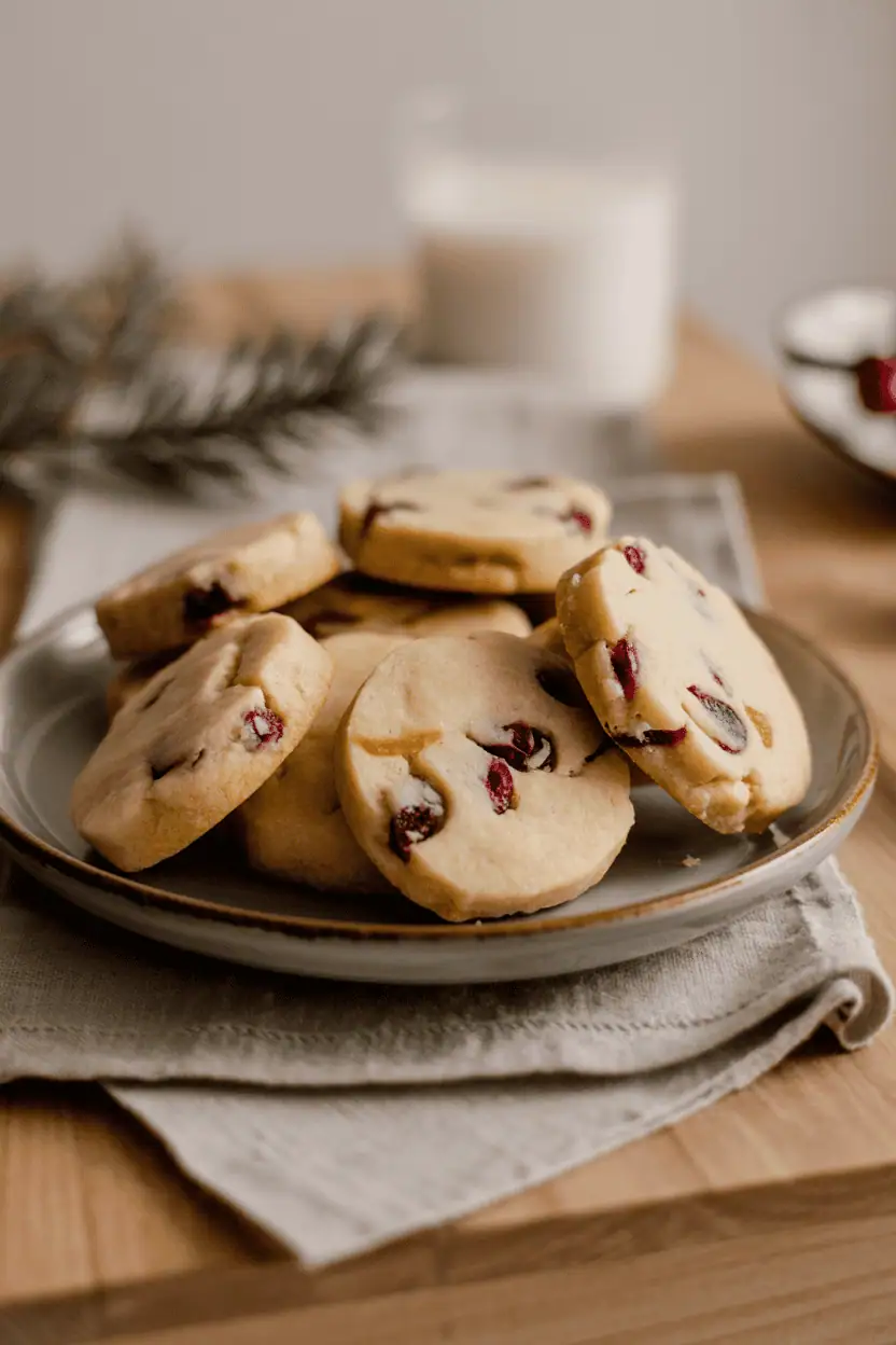 Cranberry Orange Shortbread Cookies