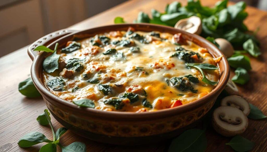 Creamy Spinach and Mushroom Bake Creamy Spinach and Mushroom Bake