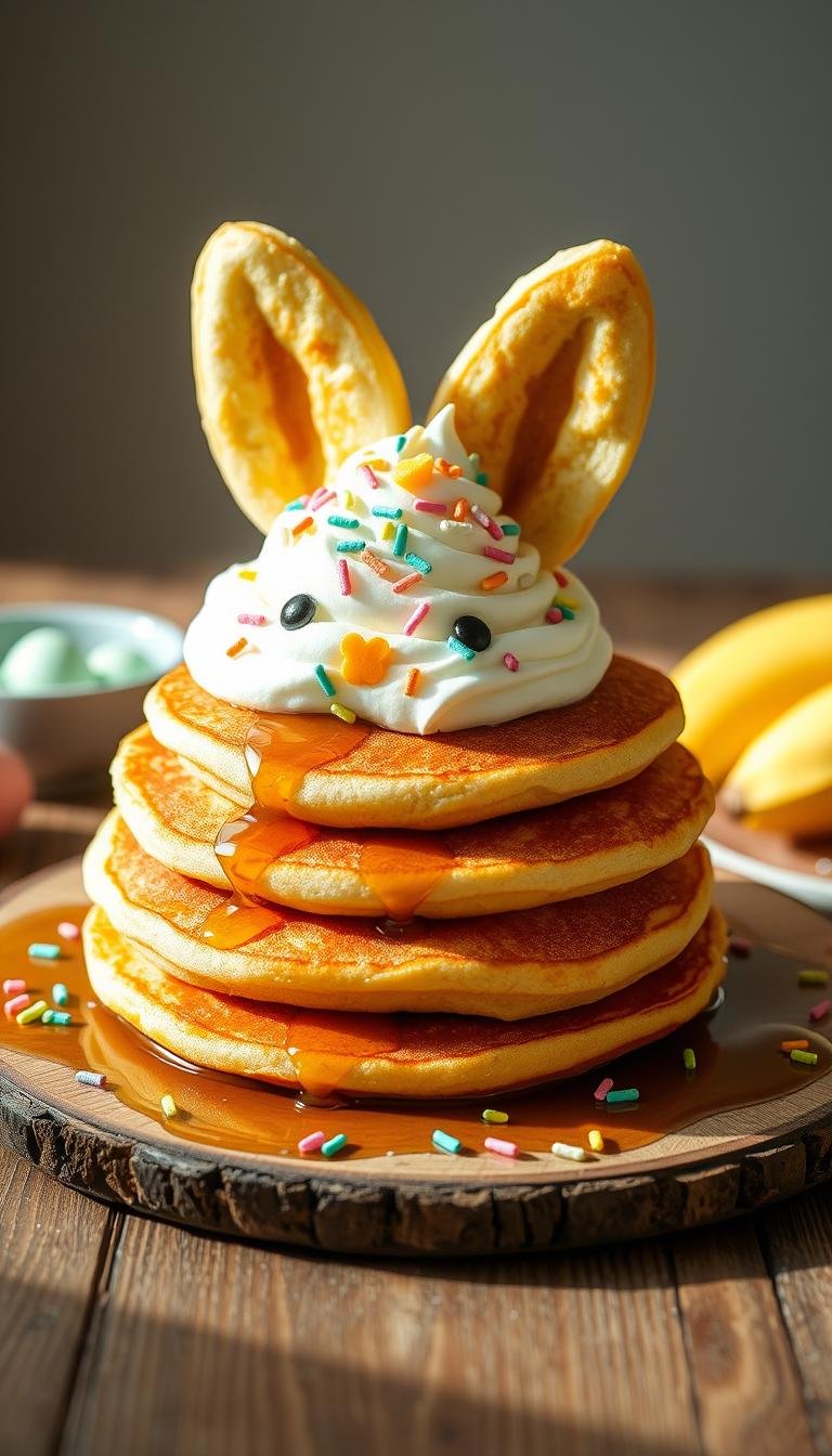 Easter Bunny Pancakes for Family Breakfast