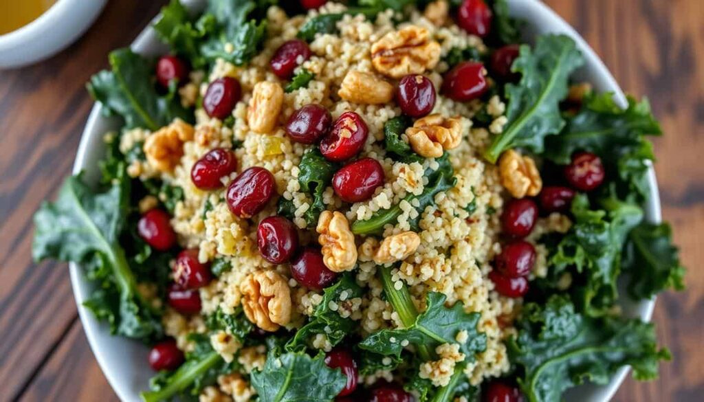 Kale and quinoa salad with cranberries Kale and quinoa salad with cranberries