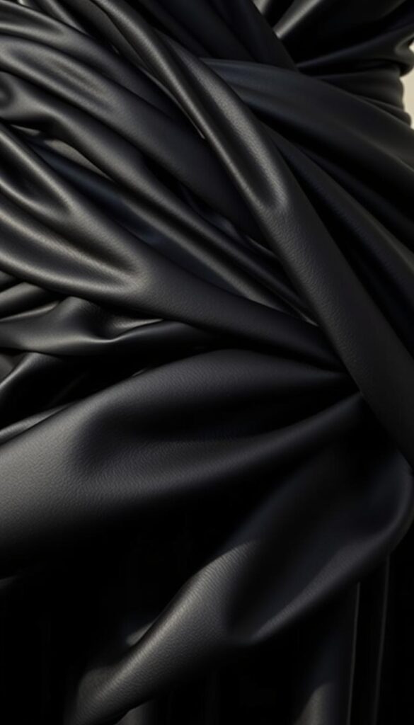 Layered black dress textures intertwining and blending seamlessly, creating a captivating visual symphony. Luxurious satin, shimmering velvet, and sleek leather merge in a harmonious dance, casting intricate shadows and highlights that accentuate the curves and contours of the fabric. Soft, diffused lighting bathes the ensemble, imbuing it with a moody, sophisticated ambiance. The resulting image evokes a sense of elegance, mystery, and bold, confident style - a true embodiment of the "Black Dress, Big Energy" ethos. Layered black dress textures intertwining and blending seamlessly, creating a captivating visual symphony. Luxurious satin, shimmering velvet, and sleek leather merge in a harmonious dance, casting intricate shadows and highlights that accentuate the curves and contours of the fabric. Soft, diffused lighting bathes the ensemble, imbuing it with a moody, sophisticated ambiance. The resulting image evokes a sense of elegance, mystery, and bold, confident style - a true embodiment of the "Black Dress, Big Energy" ethos.
