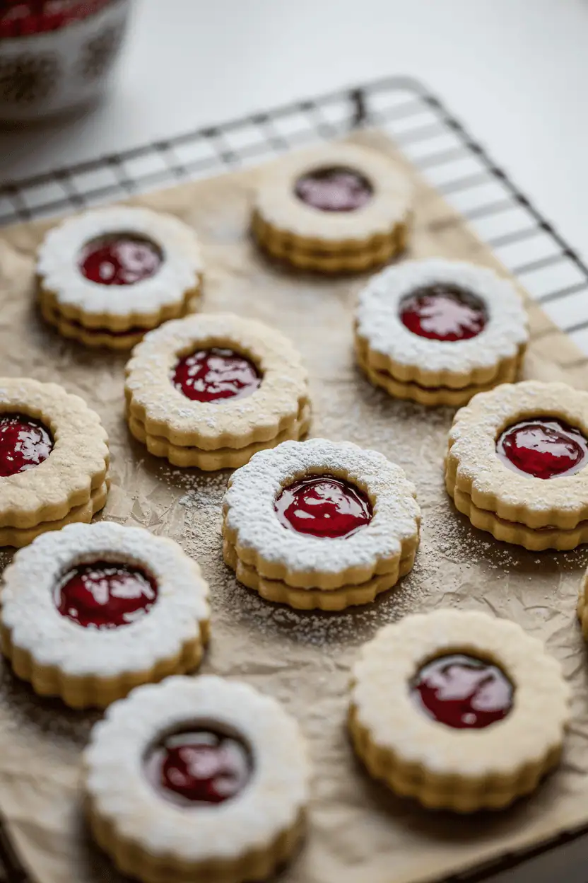 Linzer Raspberry Cookies