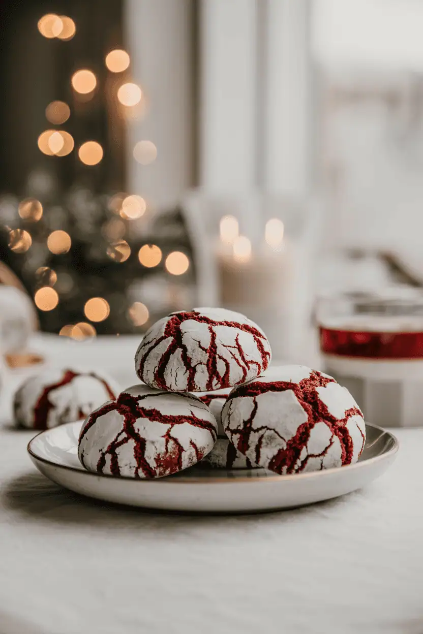 Red Velvet Crinkle Cookies