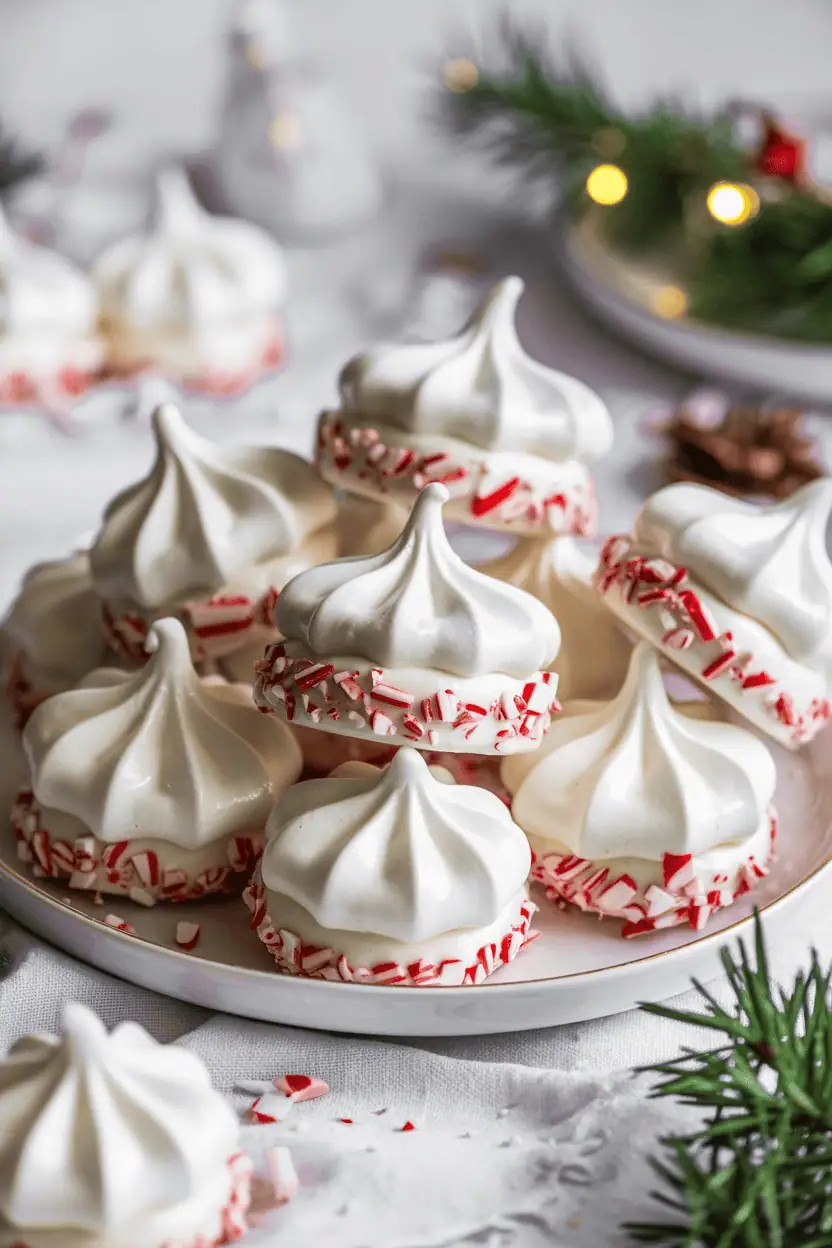 White Chocolate Peppermint Meringues