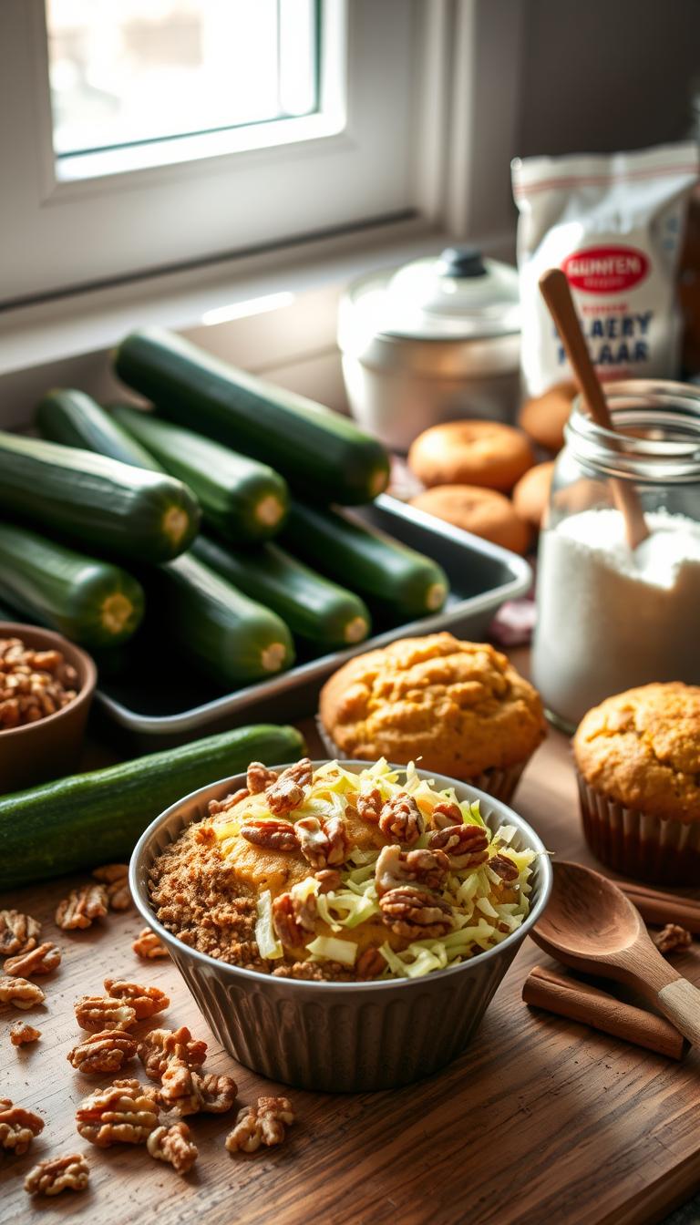 Zucchini Muffins with Walnuts