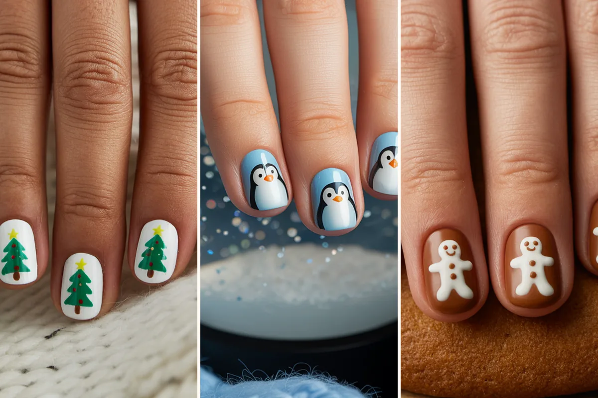 21 Easy Christmas Nail Ideas for Kids: Reindeer, Santa, Snowmen and More
