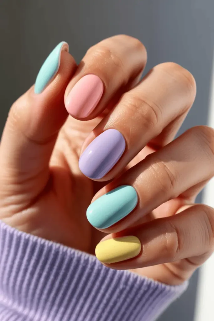Pastel Skittle Nails