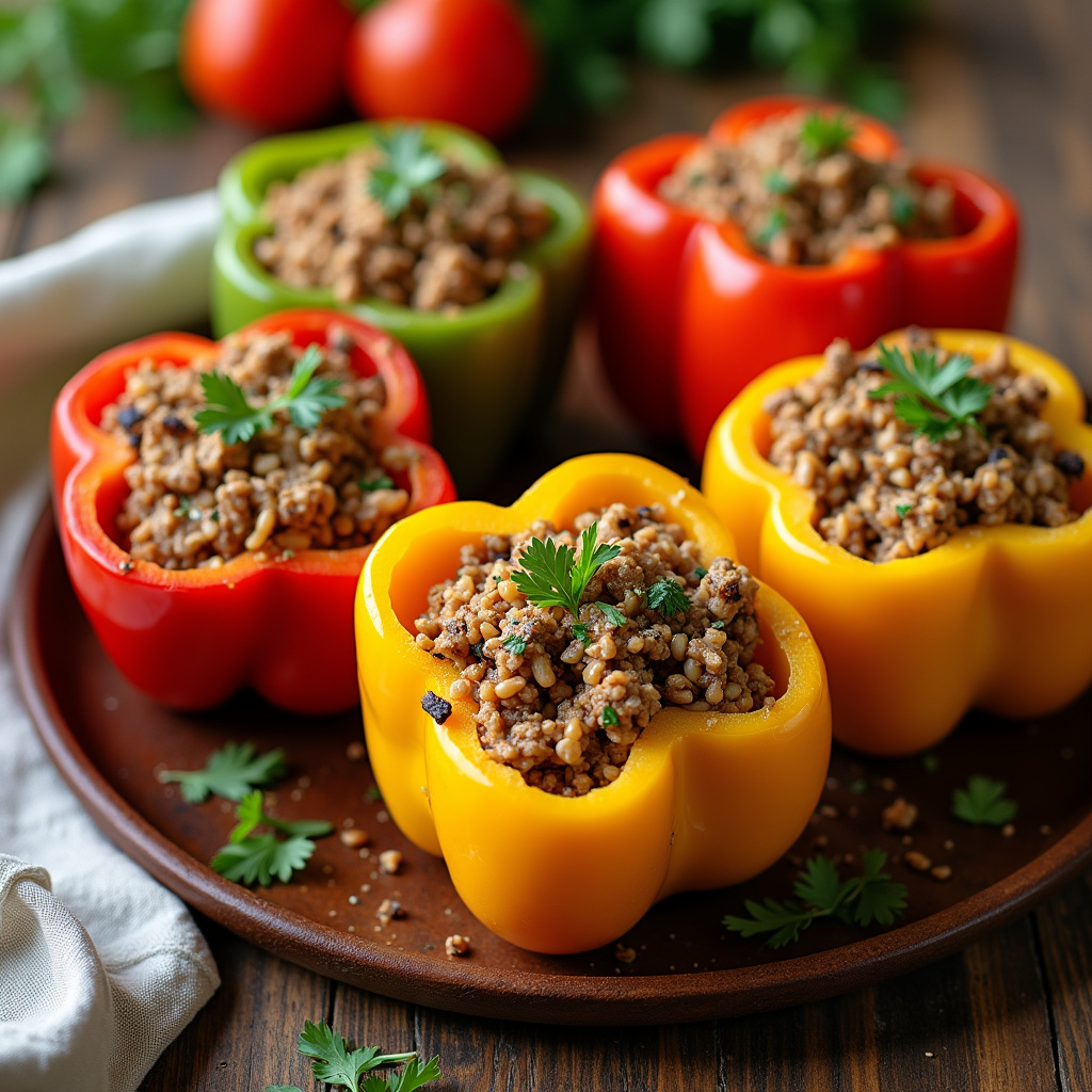 Ground Turkey Stuffed Peppers