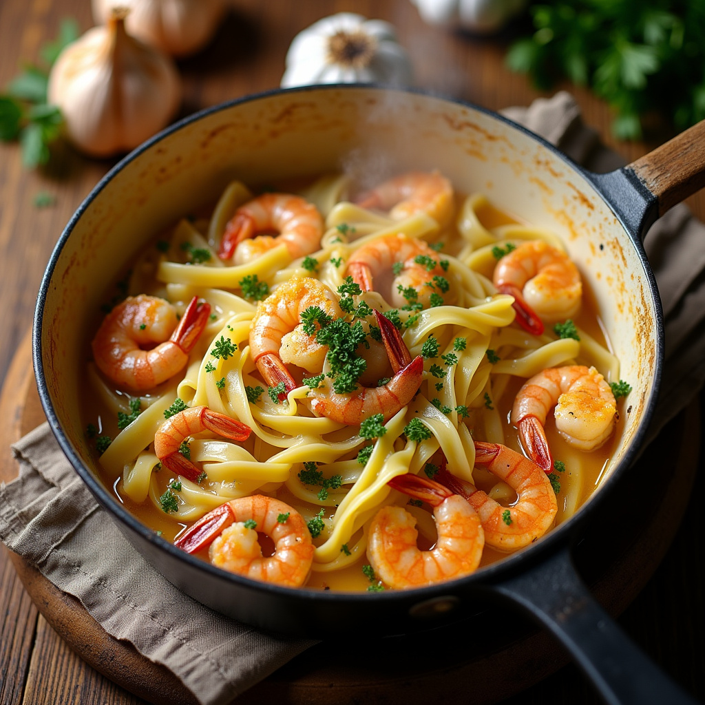 One-Pot Garlic Shrimp Pasta