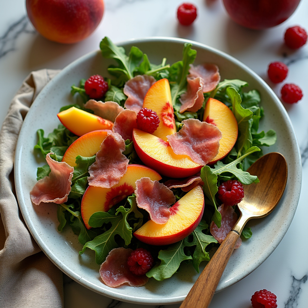 Peach Arugula Salad with Prosciutto