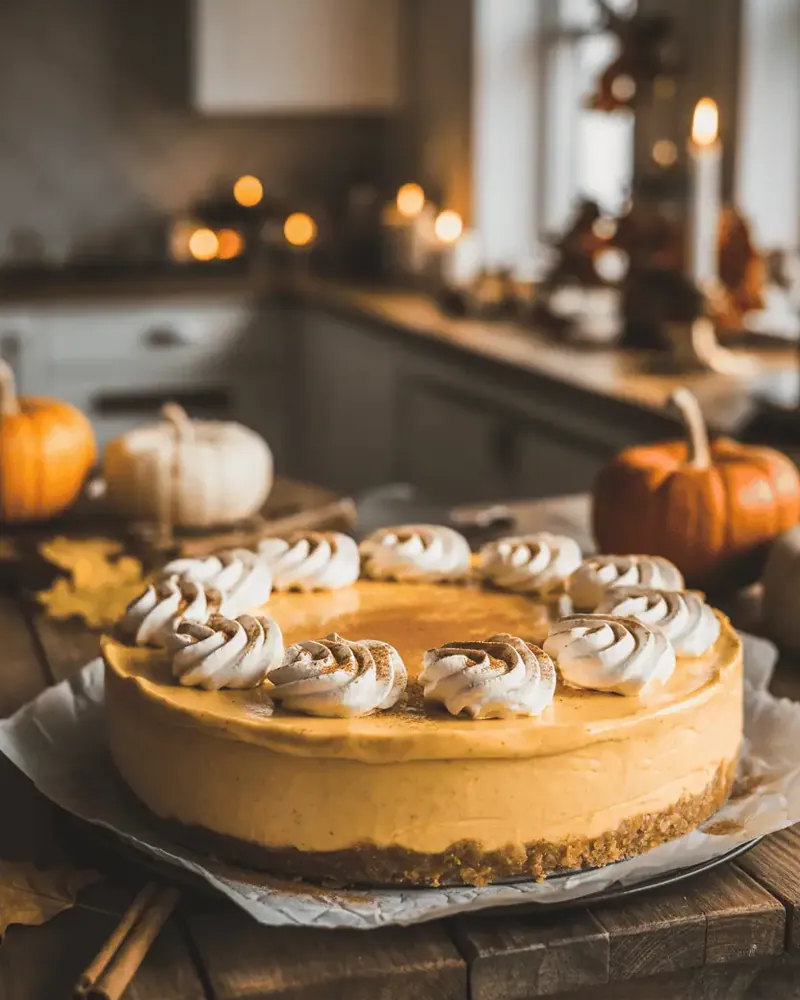 Creamy No-Bake Pumpkin Cheesecake
