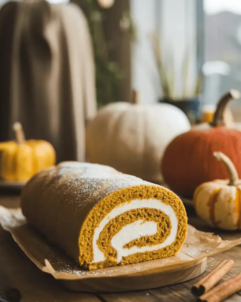 Soft & Spiced Pumpkin Roll with Cream Cheese Swirl