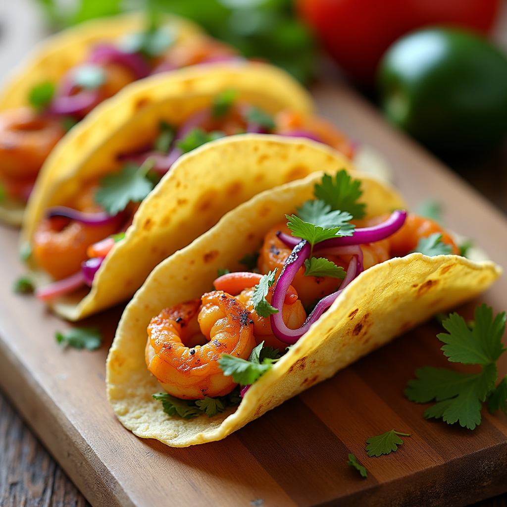Shrimp Tacos with Mango Slaw